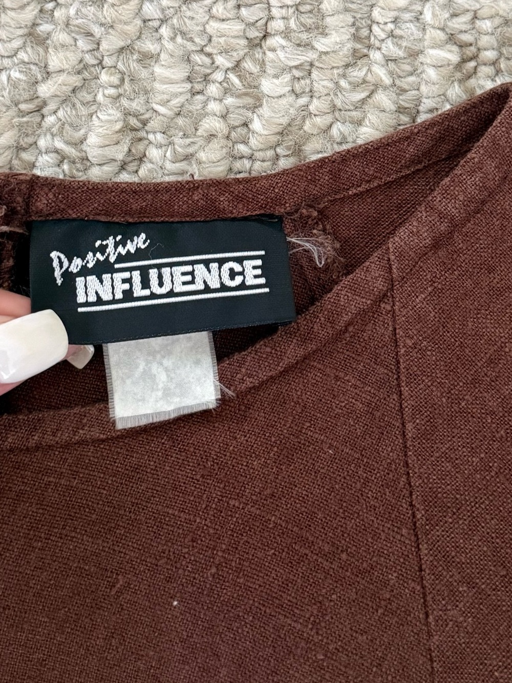 Positive Influence Brown Linen Lagenlook Pocketed Maxi Dress - Picture 3 of 3